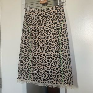 Sandy Liang cheetah print slip skirt